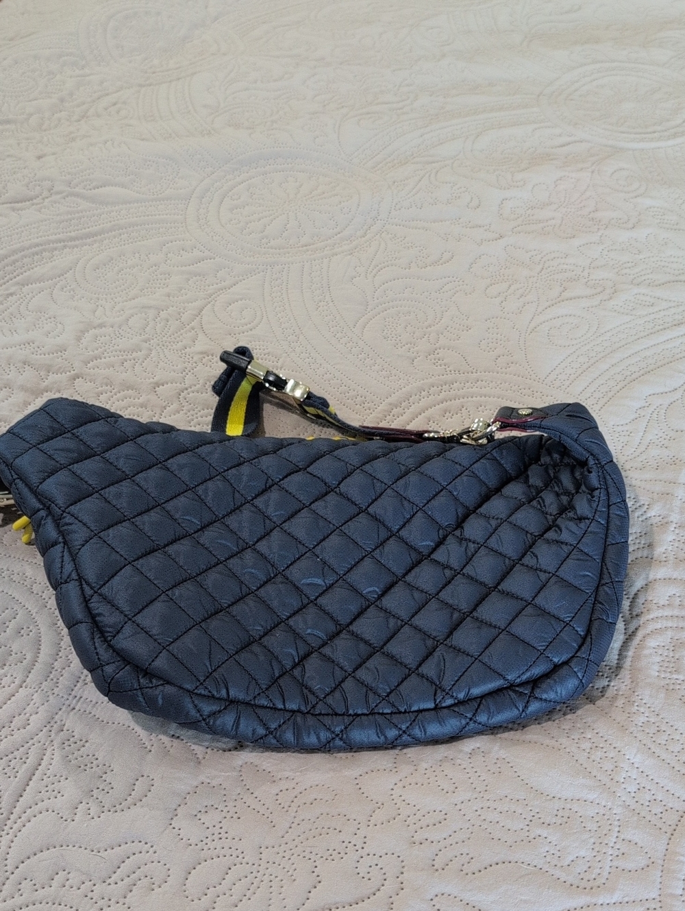 MZ WALLACE Crosby Quilted Sling Shoulder Bag In Dawn/sunflower/light G - Picture 5 of 10